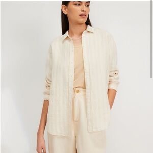 Everlane The Linen Relaxed Shirt in Stripe Size 2